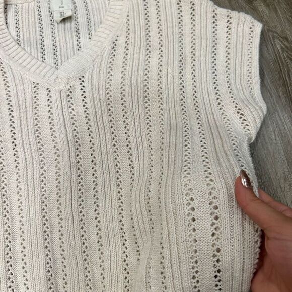 Joie Knit Sweater Pullover Sleeveless Vest Top White Cream - Picture 2 of 4